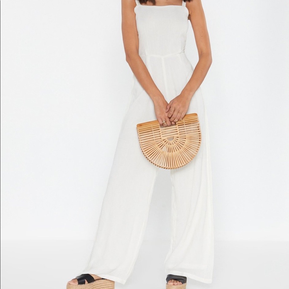 Nasty Gal Square Neck Cheesecloth Jumpsuit